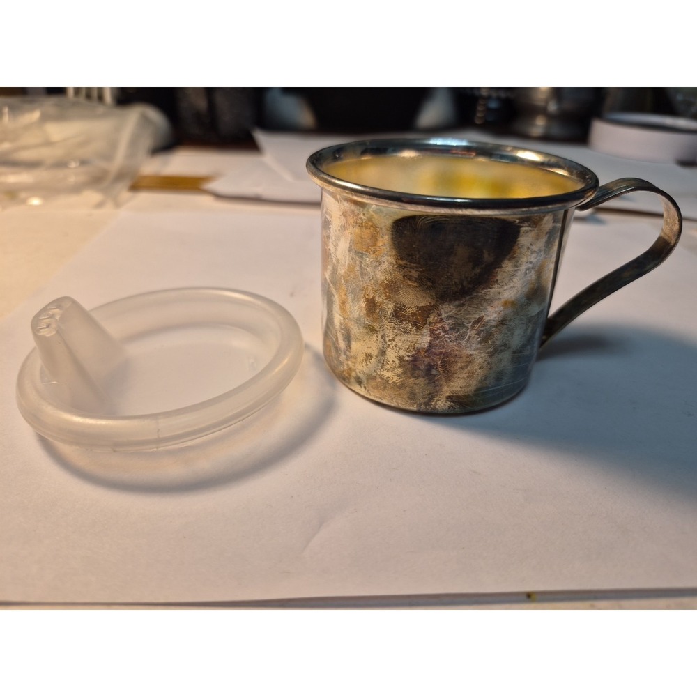 Vintage Sheridan Baby Tin Cup With Sippy Lid
